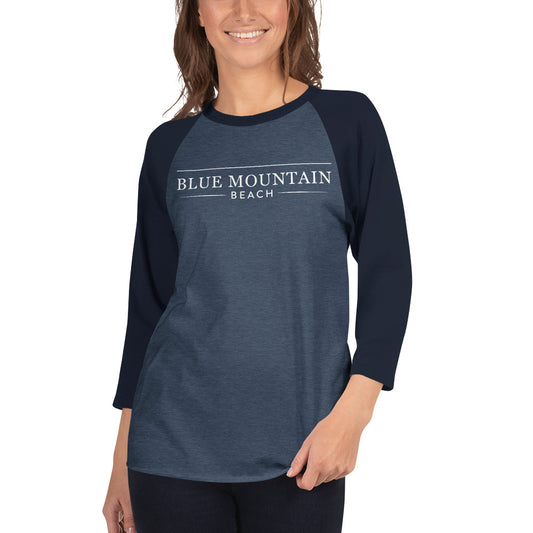 Blue Mountain Beach 3/4 sleeve raglan shirt