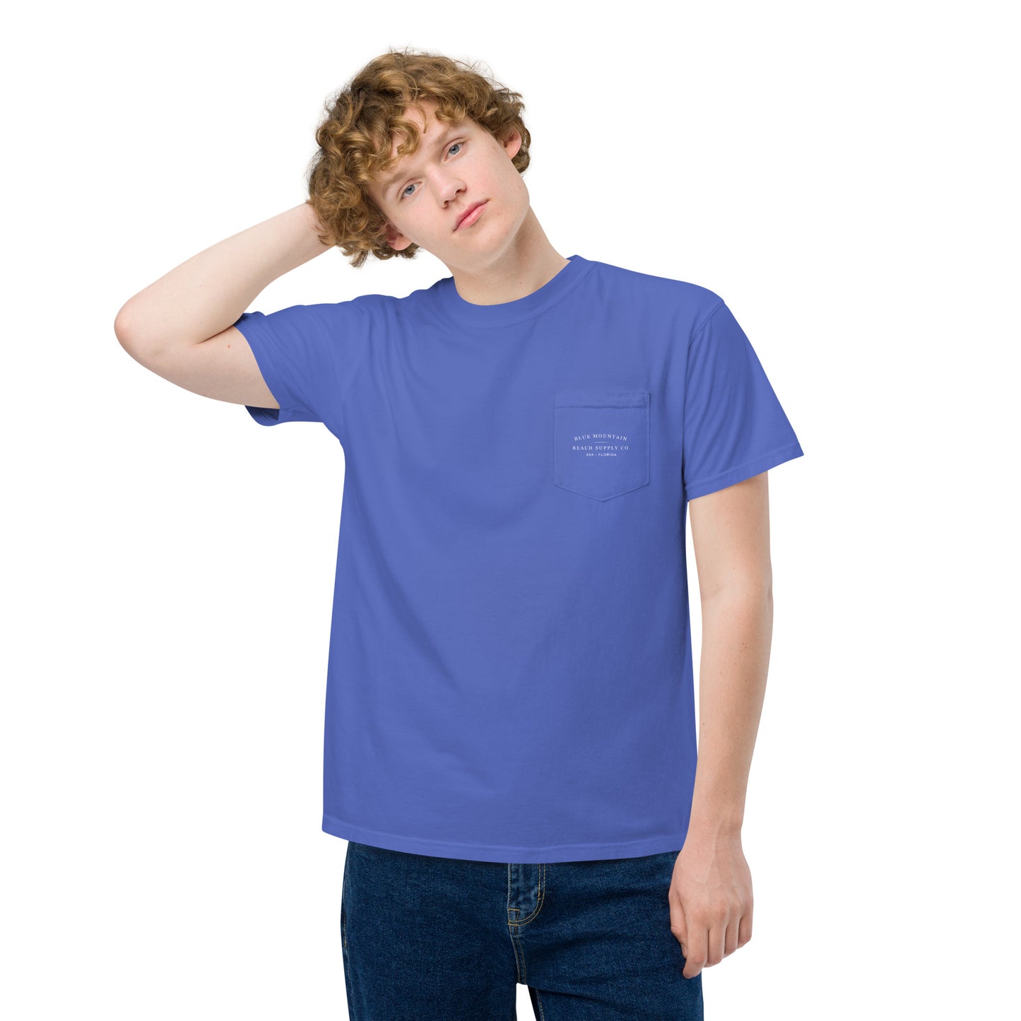 Blue Mountain Beach Unisex garment-dyed pocket t-shirt