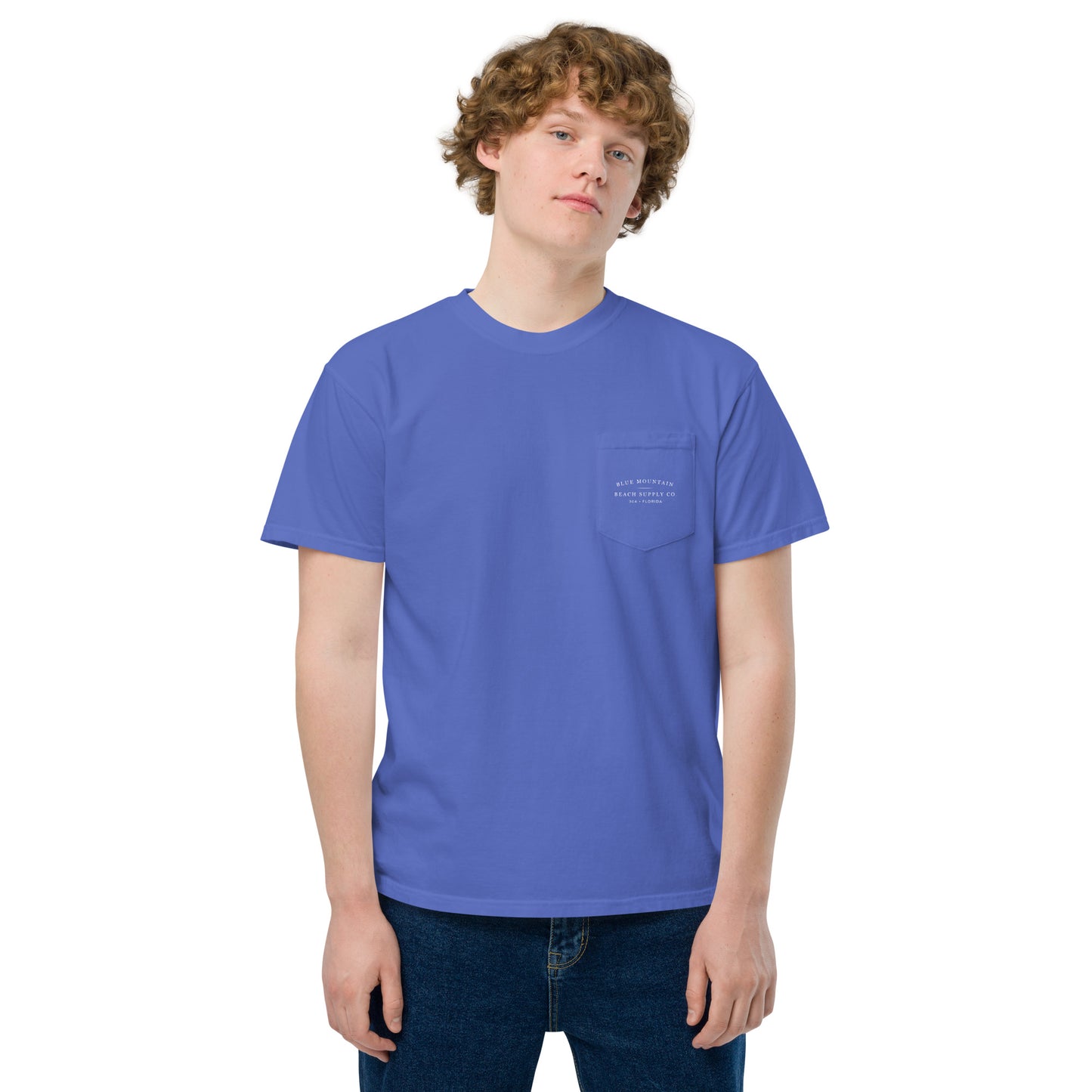 Blue Mountain Beach Unisex garment-dyed pocket t-shirt