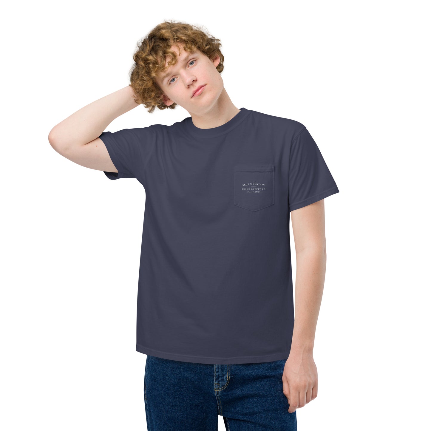 Blue Mountain Beach Unisex garment-dyed pocket t-shirt