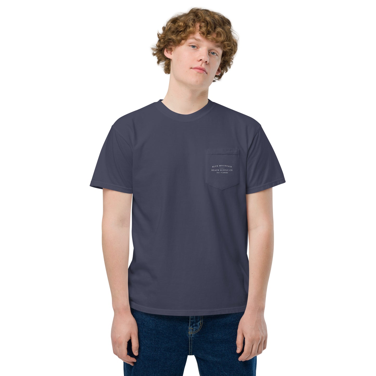 Blue Mountain Beach Unisex garment-dyed pocket t-shirt