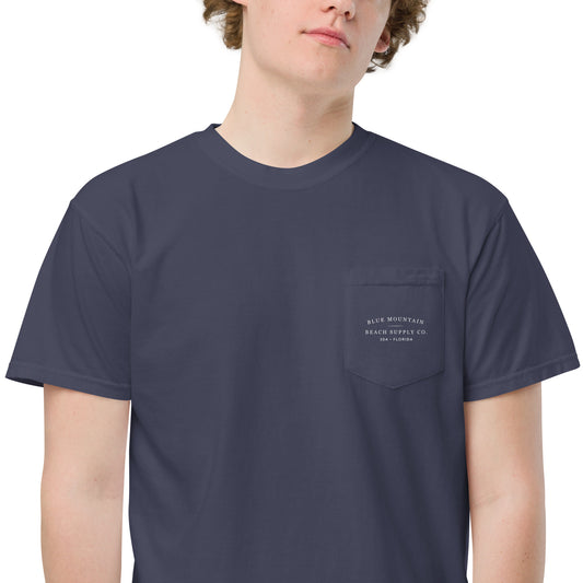 Blue Mountain Beach Unisex garment-dyed pocket t-shirt